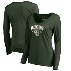 Milwaukee Bucks Women's Wisconsin Basketball Hometown Collection Long Sleeve T-Shirt Green