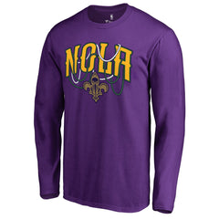 New Orleans Pelicans NOLA Beads Hometown Collection Long Sleeve T-Shirt Purple