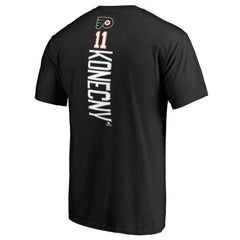 NHL Travis Konecny Philadelphia Flyers Team Logo Backer Name & Number T-Shirt - Black