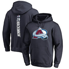 NHL Nathan MacKinnon Colorado Avalanche Backer Name & Number Pullover Hoodie - Navy