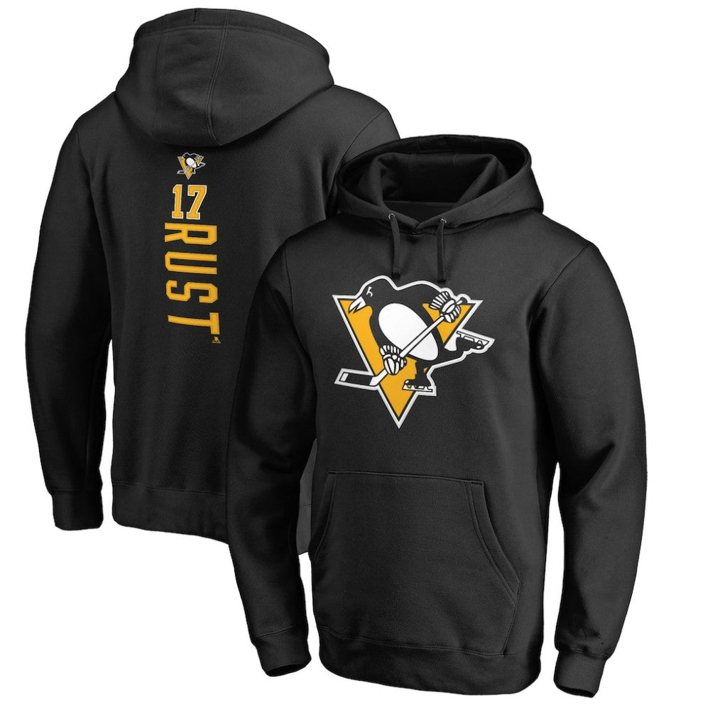 NHL Bryan Rust Pittsburgh Penguins Backer Name & Number Pullover Hoodie - Black
