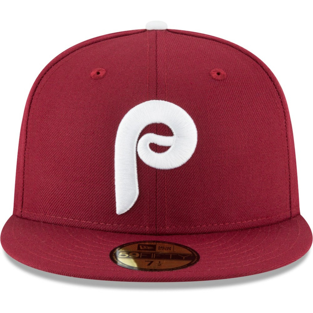 Philadelphia Phillies New Era Cooperstown Collection Wool 59FIFTY Fitted Hat - Maroon Hats