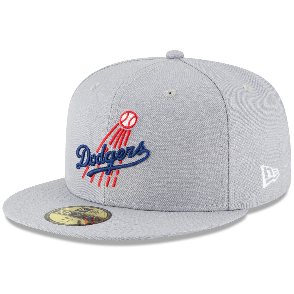 Los Angeles Dodgers New Era Cooperstown Collection Wool 59FIFTY Fitted Hat - Gray Hats