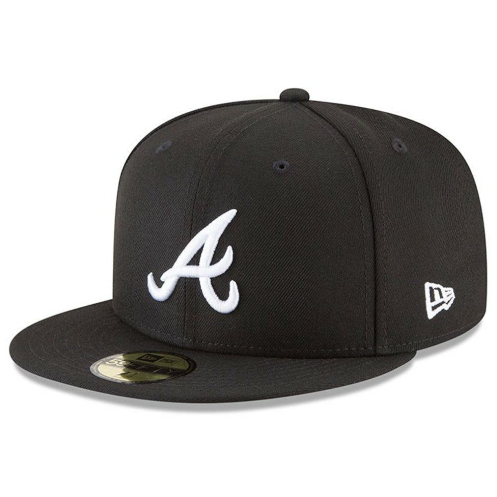Atlanta Braves New Era 59FIFTY Fitted Hat - Black Hats