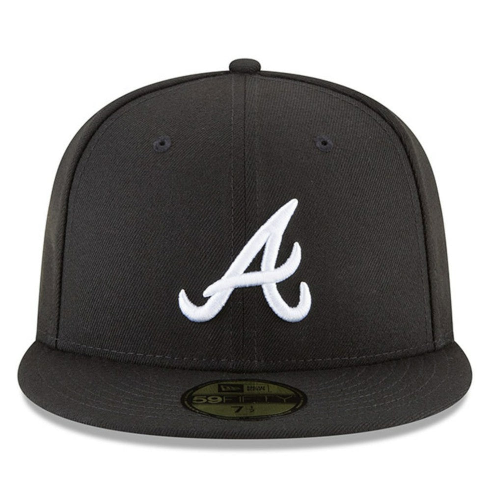 Atlanta Braves New Era 59FIFTY Fitted Hat - Black Hats
