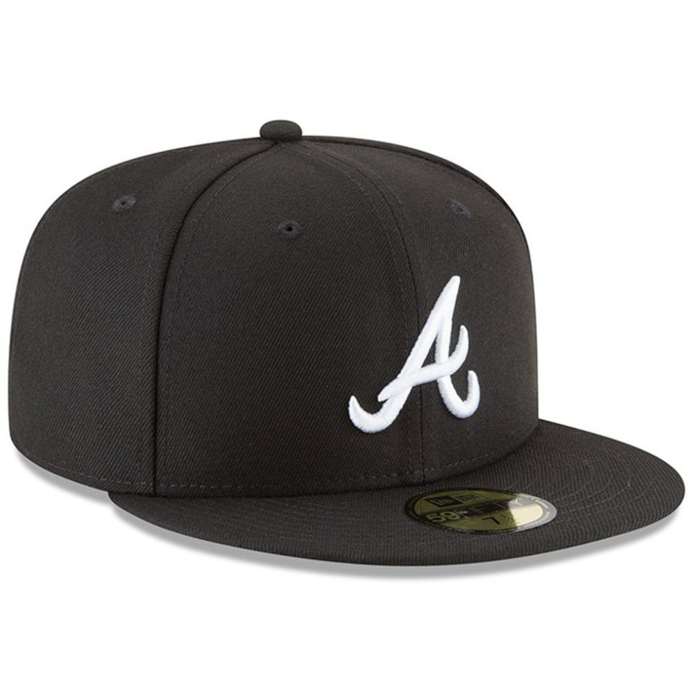 Atlanta Braves New Era 59FIFTY Fitted Hat - Black Hats