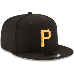 Pittsburgh Pirates New Era Team Color 9FIFTY Snapback Hat - Black Hats