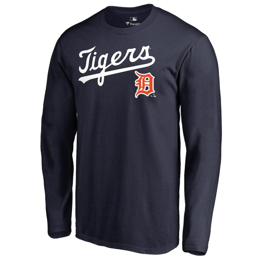 Detroit Tigers Cooperstown Collection Wahconah Long Sleeve T-Shirt - Navy T-shirts