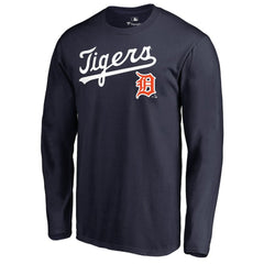 Detroit Tigers Cooperstown Collection Wahconah Long Sleeve T-Shirt - Navy T-shirts