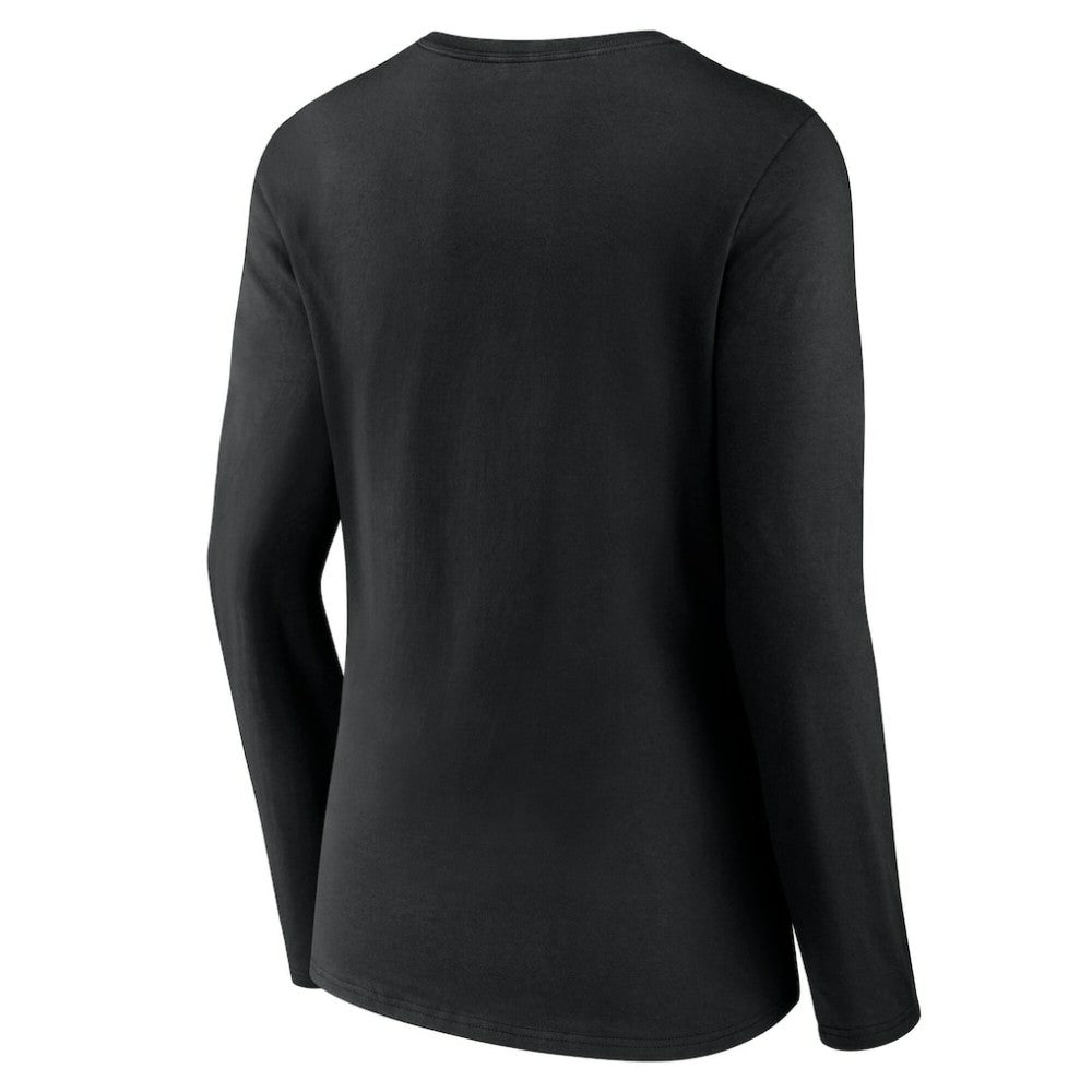 Colorado Rockies Women's Team Lockup Slim Fit Long Sleeve V-Neck T-Shirt - Black T-shirts