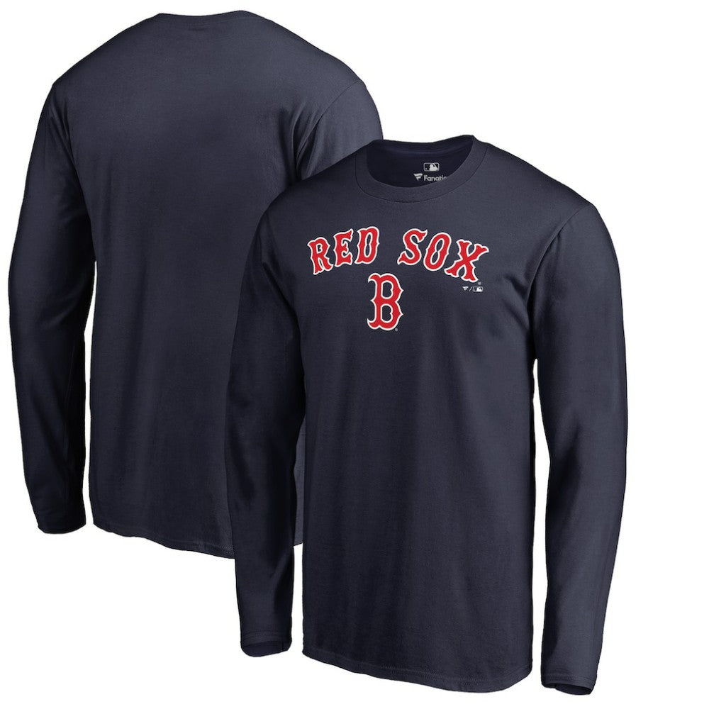 Boston Red Sox Team Lockup Long Sleeve T-Shirt - Navy T-shirts