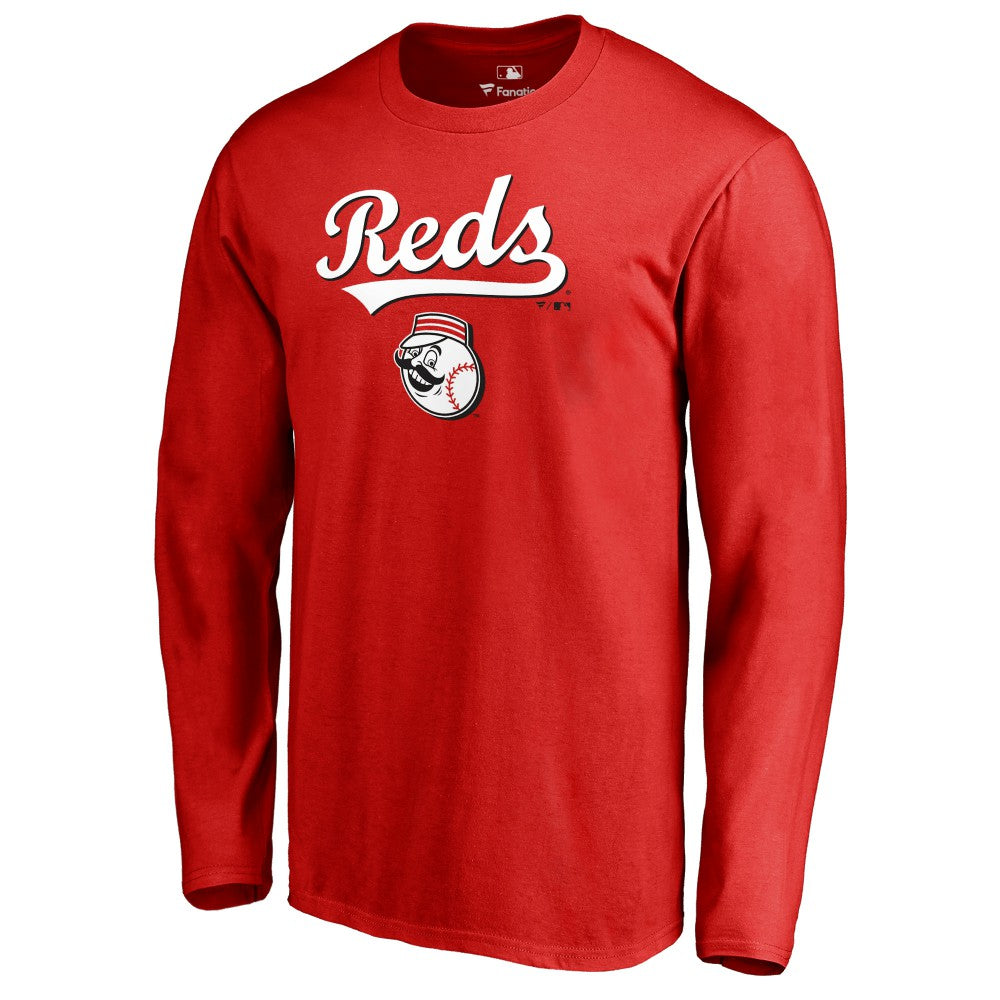 Cincinnati Reds Team Lockup Long Sleeve T-Shirt - Red T-shirts