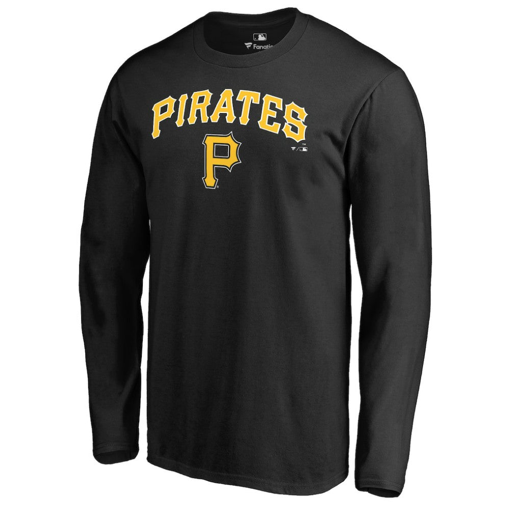 Pittsburgh Pirates Team Lockup Long Sleeve T-Shirt - Black T-shirts