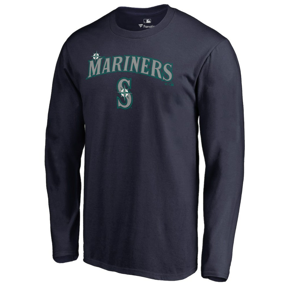 Seattle Mariners Team Lockup Long Sleeve T-Shirt - Navy T-shirts