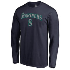 Seattle Mariners Team Lockup Long Sleeve T-Shirt - Navy T-shirts