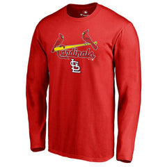 St. Louis Cardinals Team Lockup Long Sleeve T-Shirt - Red T-shirts