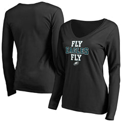 Philadelphia Eagles Women's Hometown Collection Fly Eagles Fly Long Sleeve T-Shirt Black