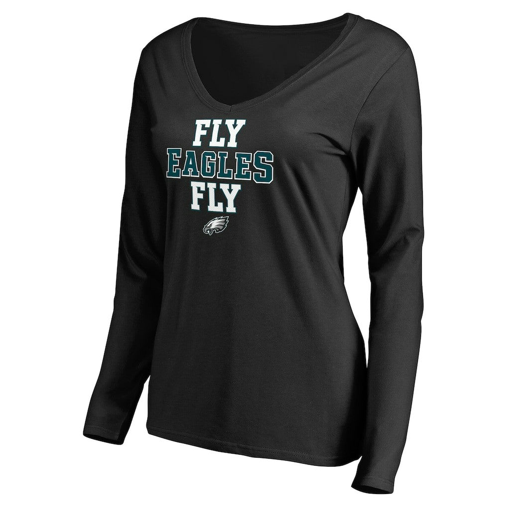 Philadelphia Eagles Women's Hometown Collection Fly Eagles Fly Long Sleeve T-Shirt Black