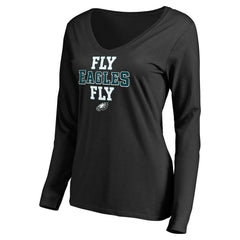 Philadelphia Eagles Women's Hometown Collection Fly Eagles Fly Long Sleeve T-Shirt Black