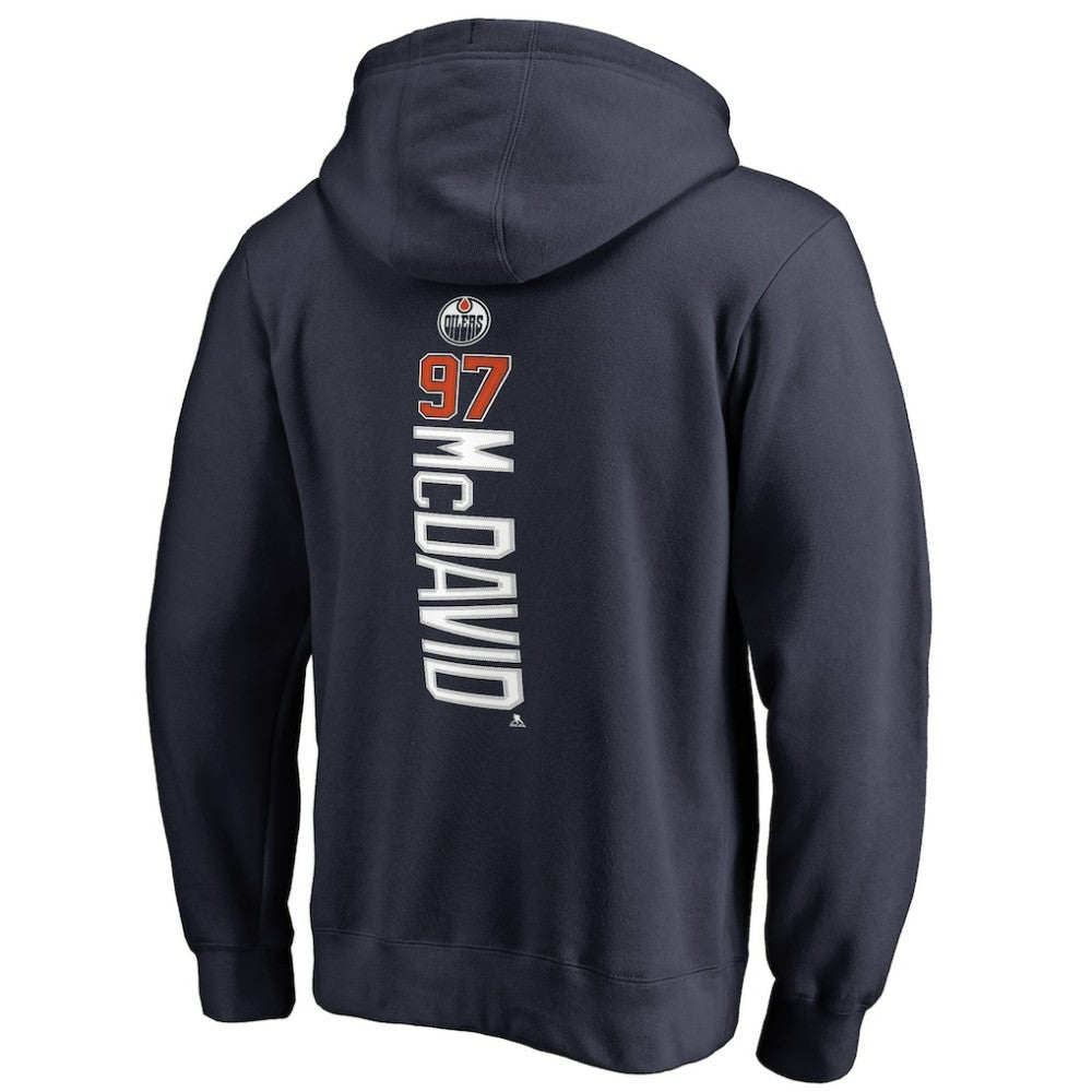 NHL Connor McDavid Edmonton Oilers Backer Name & Number Pullover Hoodie - Navy