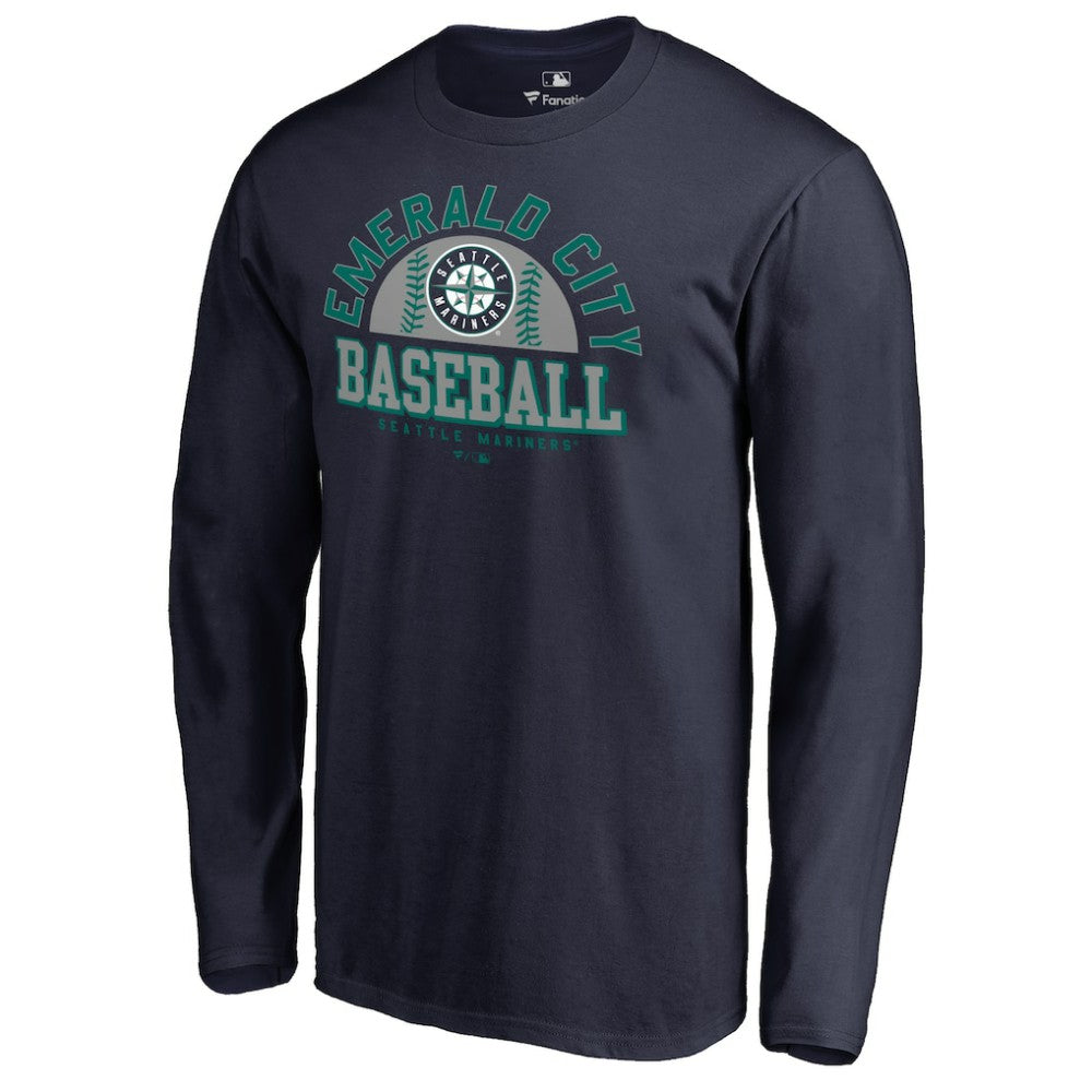Seattle Mariners Hometown Collection Cascadia Long Sleeve T-Shirt - Navy T-shirts