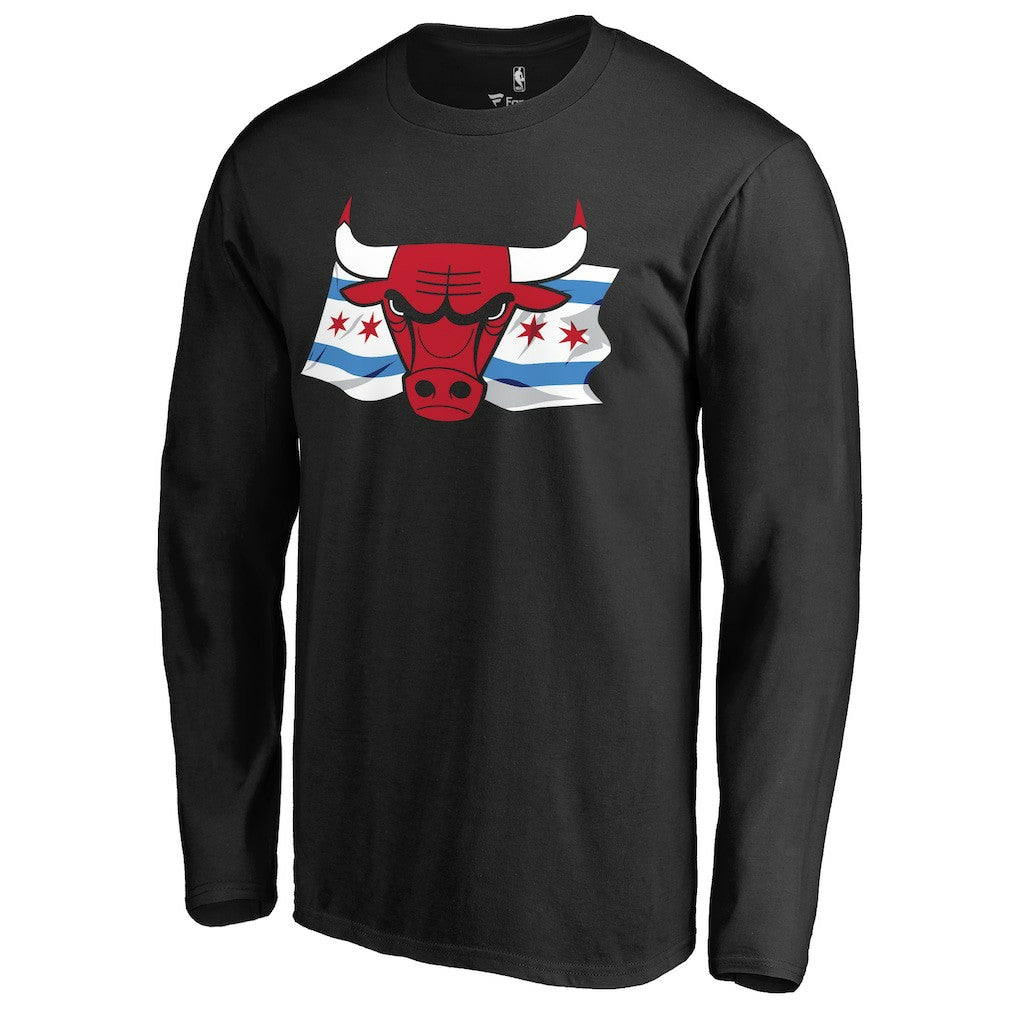 Chicago Bulls Hometown Collection Chicago Flag Long Sleeve T-Shirt Black