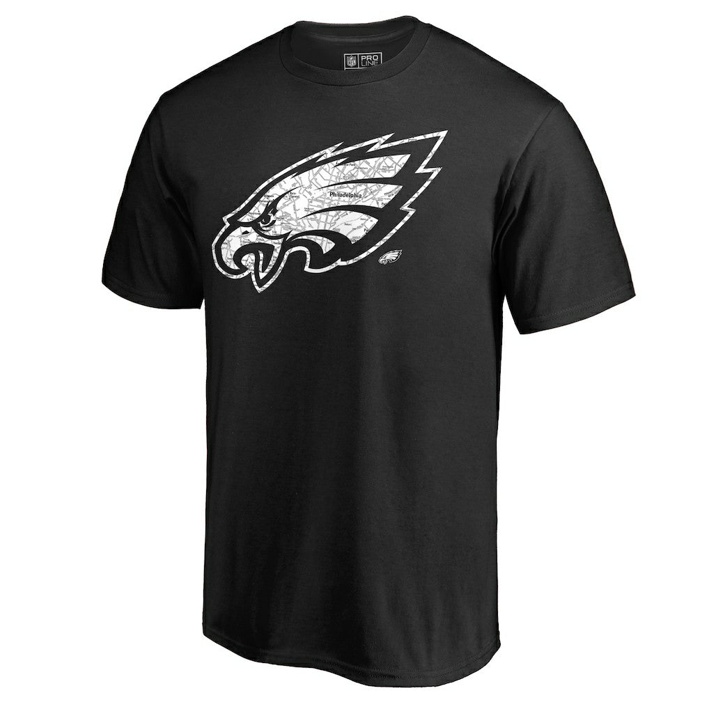 Philadelphia Eagles Hometown Collection On The Map T-Shirt Black