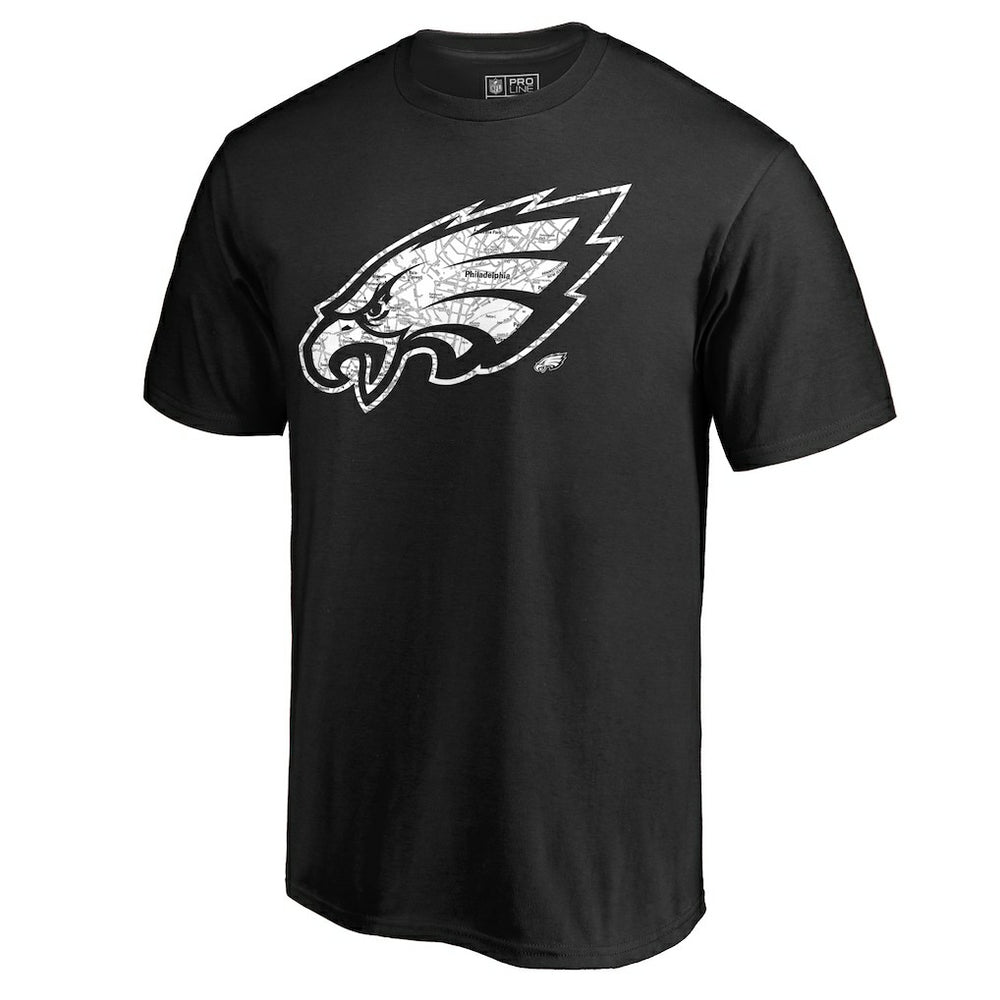 Philadelphia Eagles Hometown Collection On The Map T-Shirt Black