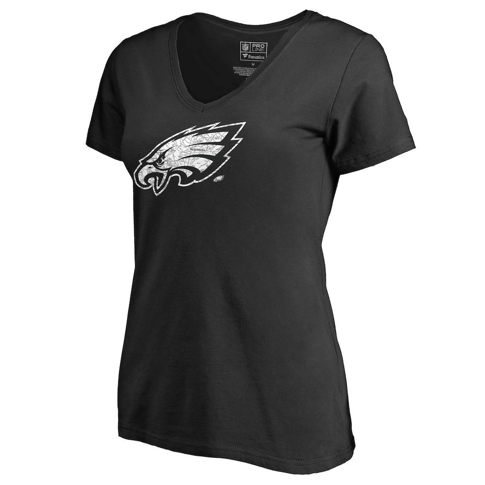 Philadelphia Eagles Women's Hometown Collection On The Map V-Neck T-Shirt Black