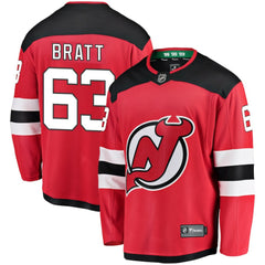 NHL Jesper Bratt New Jersey Devils Fanatics Home Breakaway Player Jersey - Red