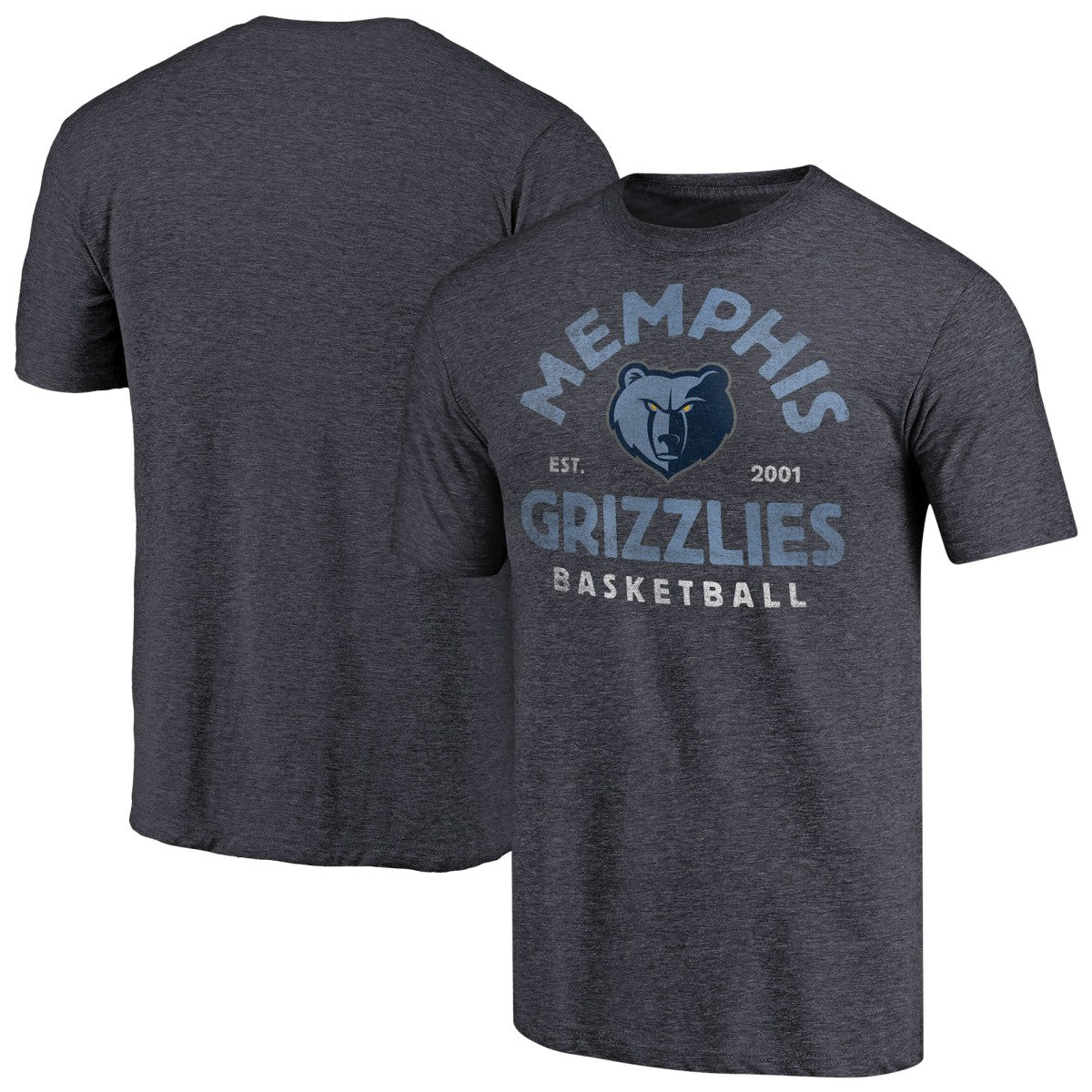 Memphis Grizzlies Vintage Arch Tri-Blend T-Shirt Navy