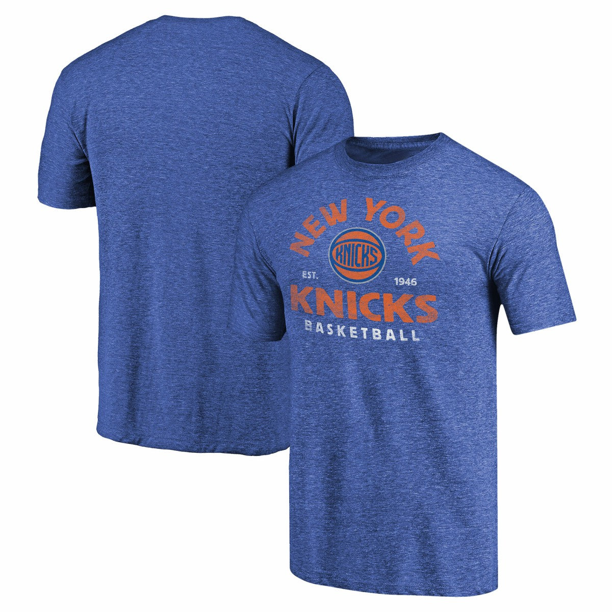 New York Knicks Vintage Arch Tri-Blend T-Shirt Royal