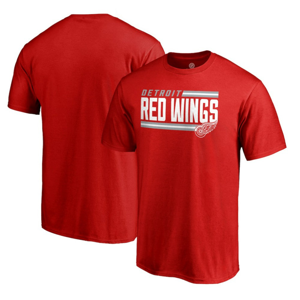 NHL Detroit Red Wings Iconic Collection On Side Stripe T-Shirt - Red