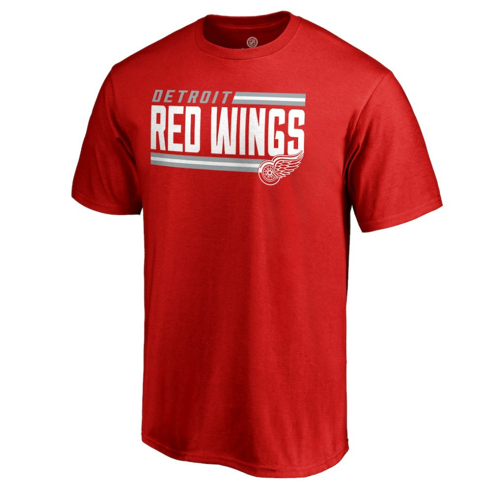 NHL Detroit Red Wings Iconic Collection On Side Stripe T-Shirt - Red