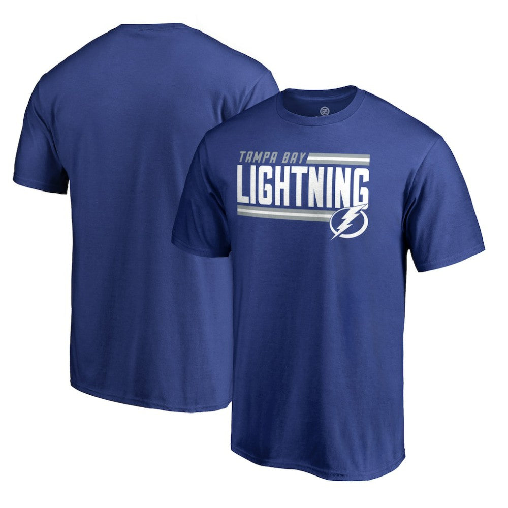 NHL Tampa Bay Lightning Iconic Collection On Side Stripe T-Shirt - Blue