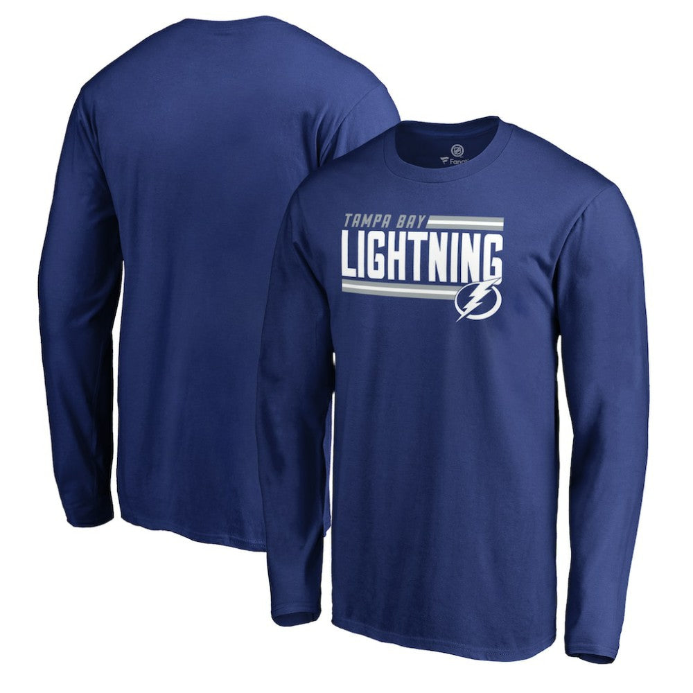 NHL Tampa Bay Lightning Iconic Collection On Side Stripe Long Sleeve T-Shirt - Blue