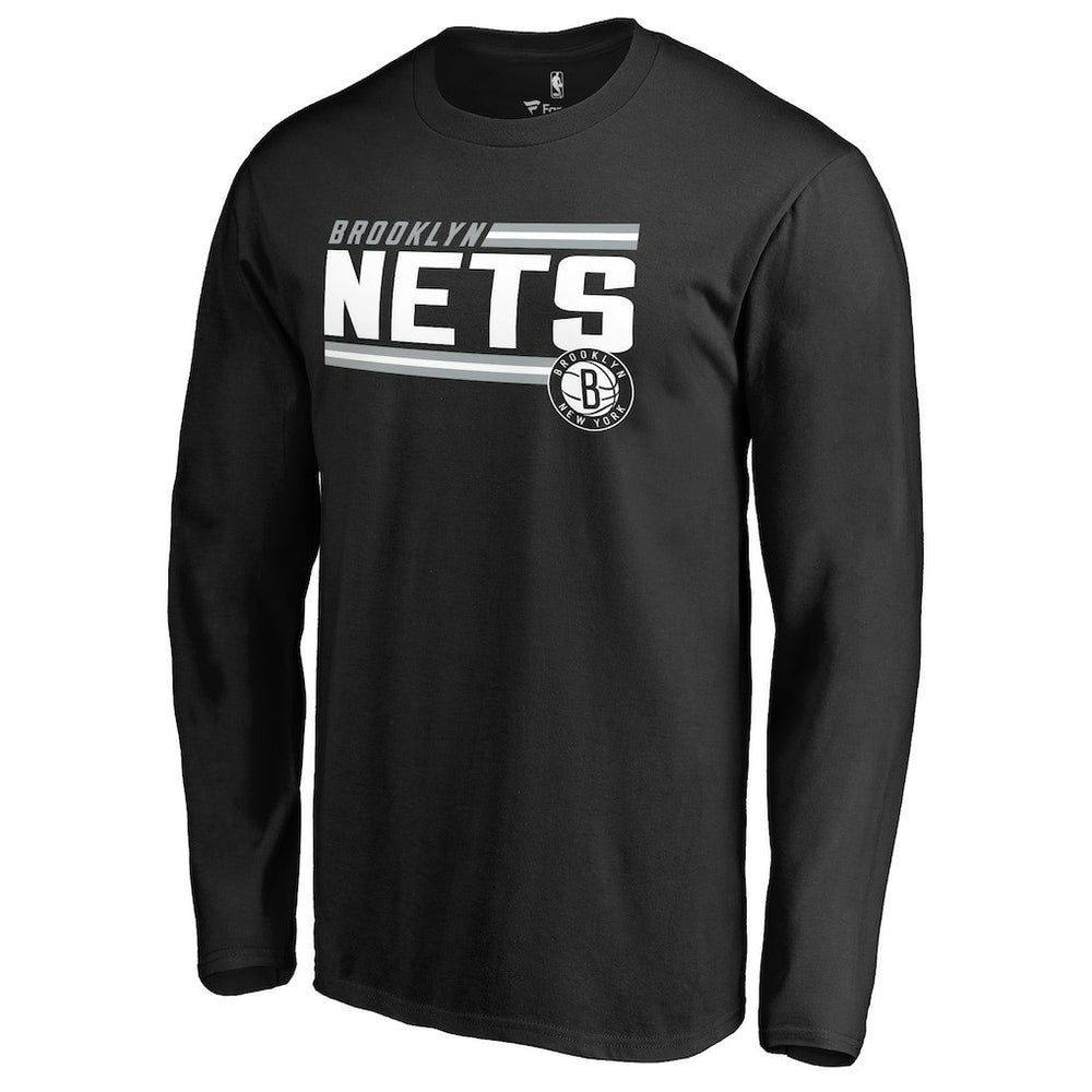Brooklyn Nets Onside Stripe Long Sleeve T-Shirt Black