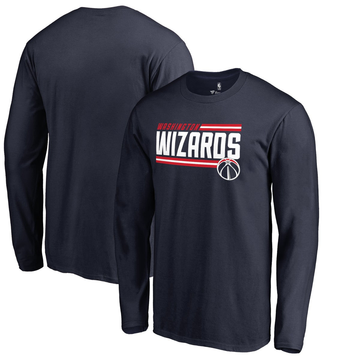 Washington Wizards Onside Stripe Long Sleeve T-Shirt Navy