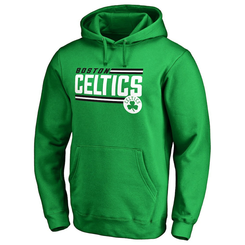 Boston Celtics Onside Stripe Pullover Hoodie Kelly Green
