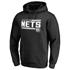 Brooklyn Nets Onside Stripe Pullover Hoodie Black