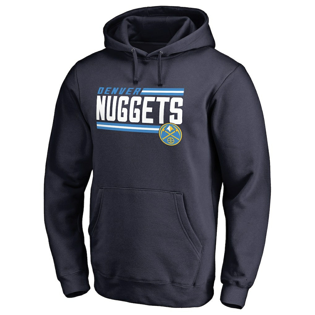 Denver Nuggets Onside Stripe Pullover Hoodie Navy
