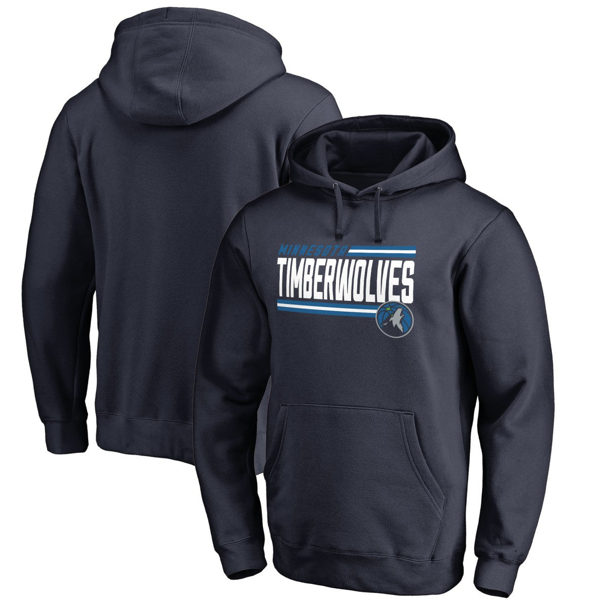 Minnesota Timberwolves Onside Stripe Pullover Hoodie Navy