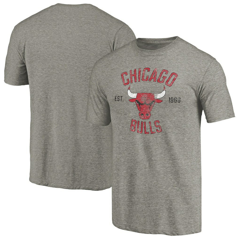 Chicago Bulls Team Heritage Tri-Blend T-Shirt Gray