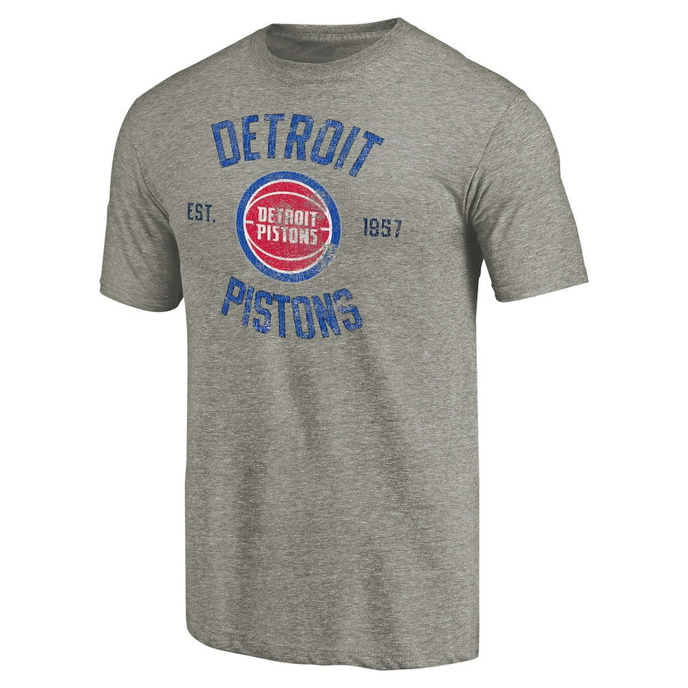 Detroit Pistons Team Heritage Tri-Blend T-Shirt Gray