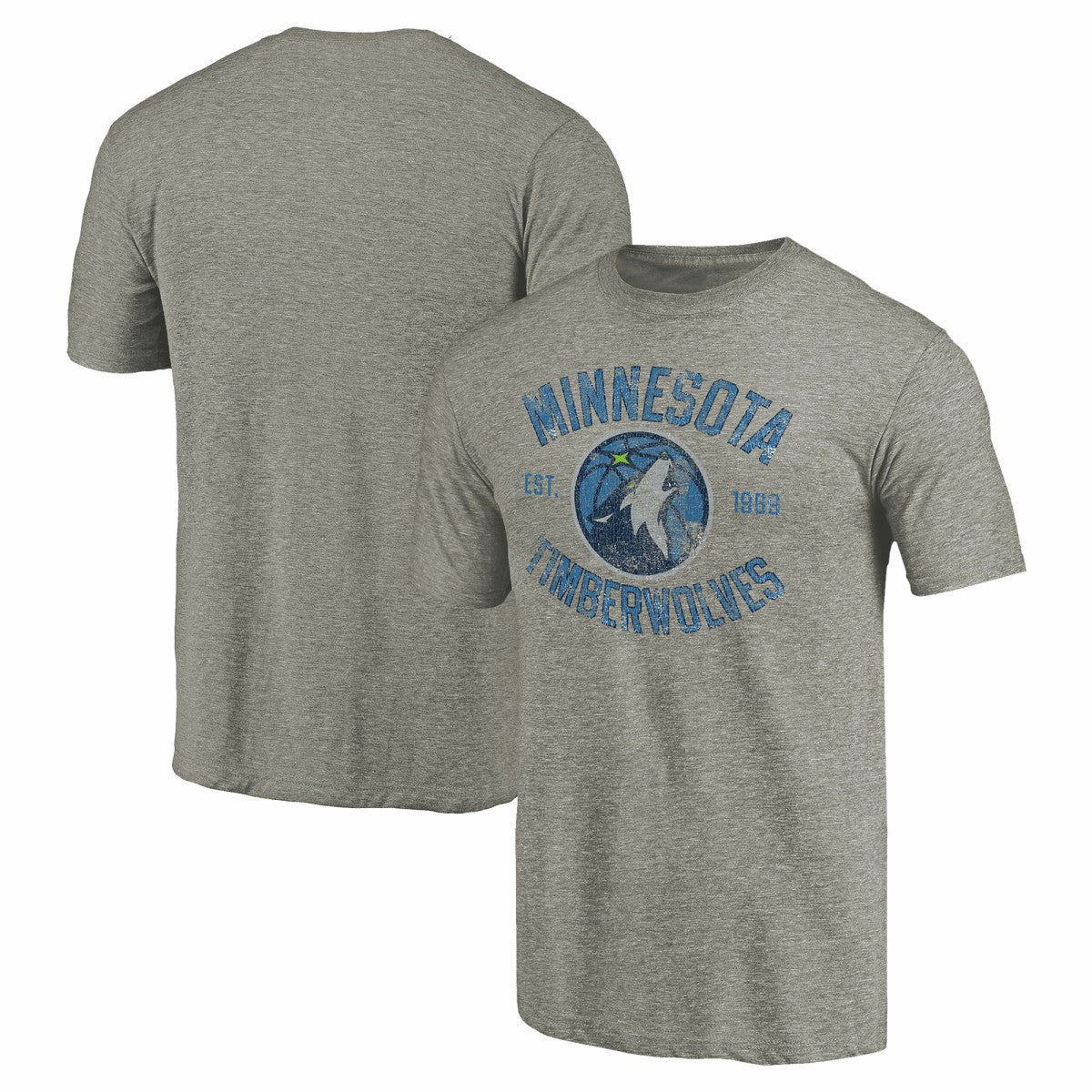Minnesota Timberwolves Team Heritage Tri-Blend T-Shirt Gray