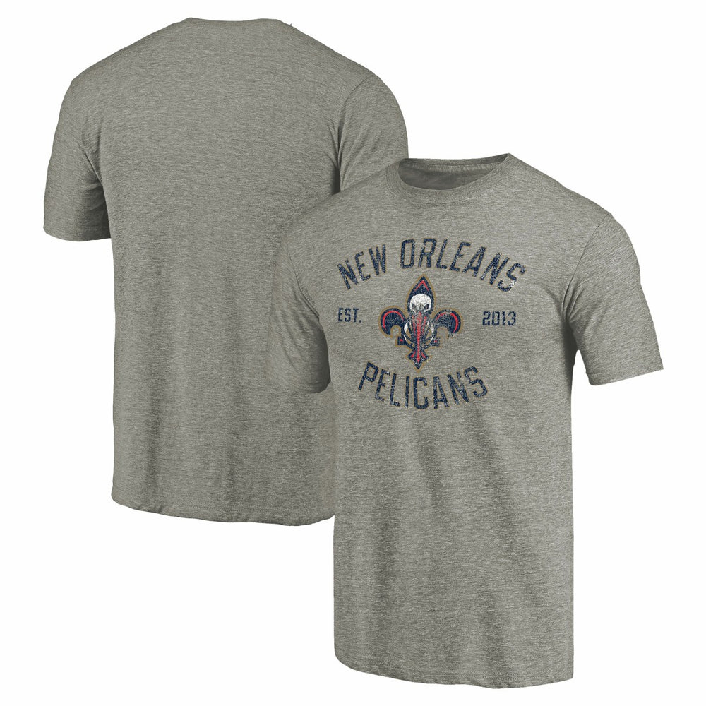 New Orleans Pelicans Team Heritage Tri-Blend T-Shirt Gray