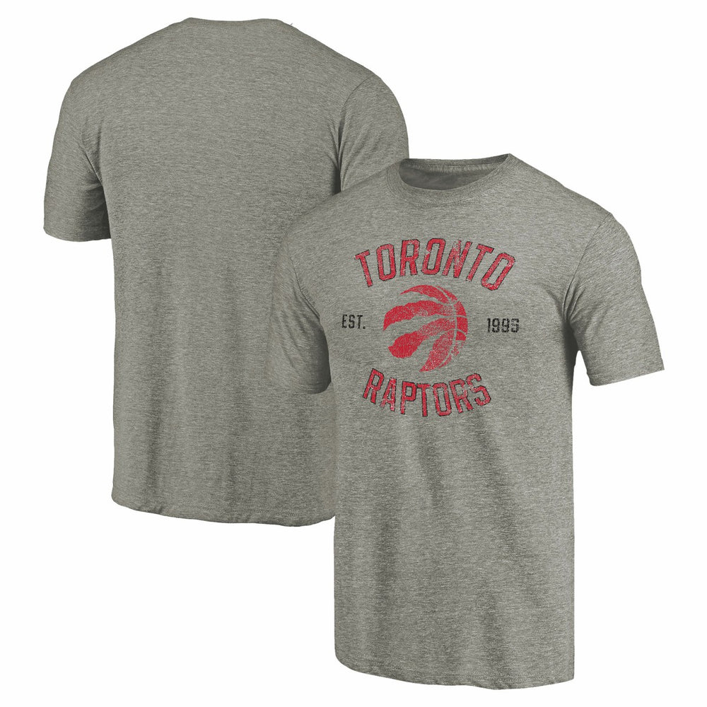 Toronto Raptors Team Heritage Tri-Blend T-Shirt Gray