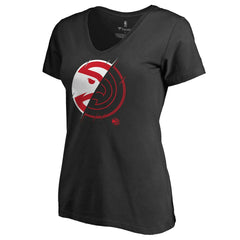 Atlanta Hawks Women's X-Ray Slim Fit V-Neck T-Shirt Black