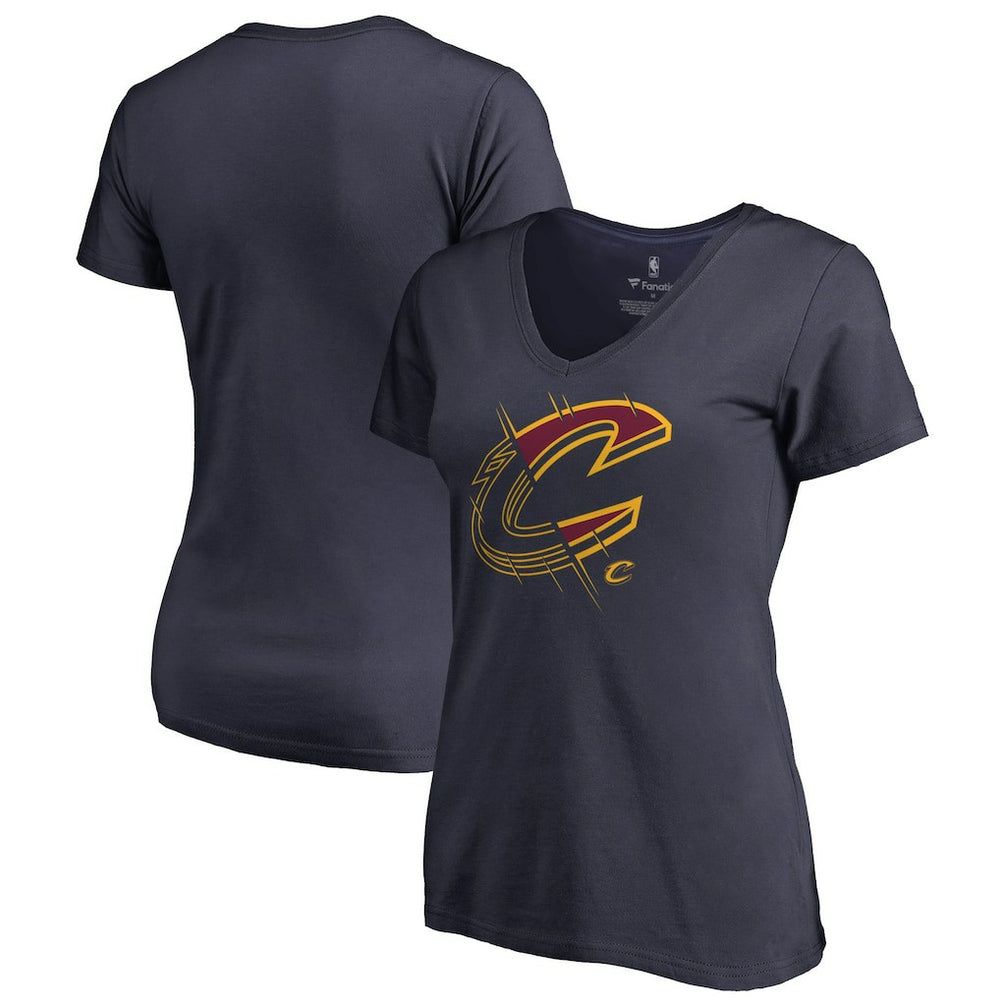 Cleveland Cavaliers Women's X-Ray Slim Fit V-Neck T-Shirt Navy