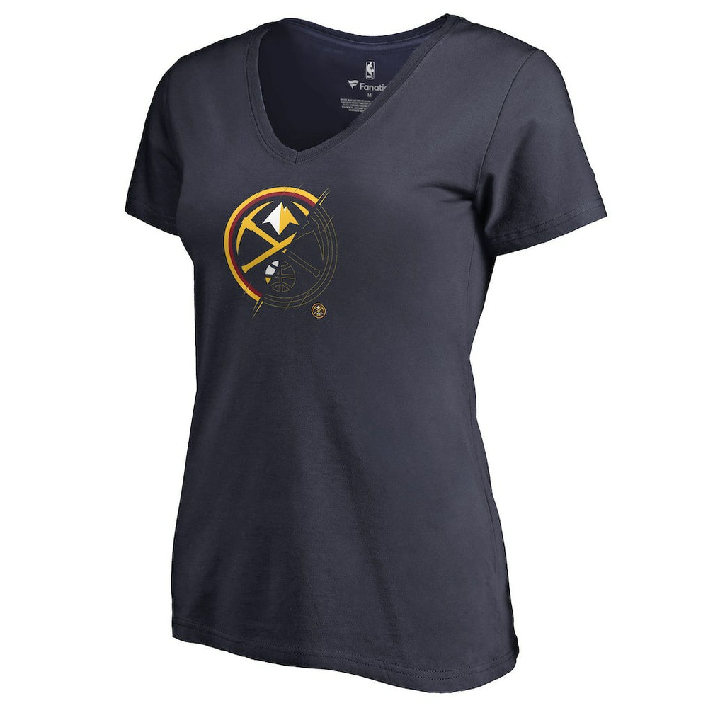 Denver Nuggets Women's X-Ray Slim Fit V-Neck T-Shirt Navy